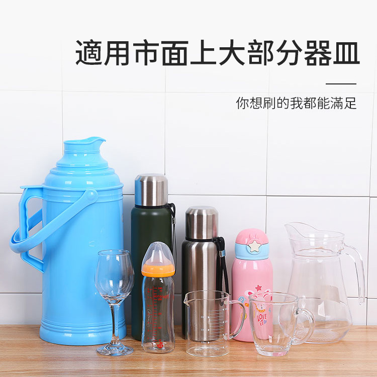 無死角去污長柄L型清潔刷頭杯刷 顏色隨機 可懸掛