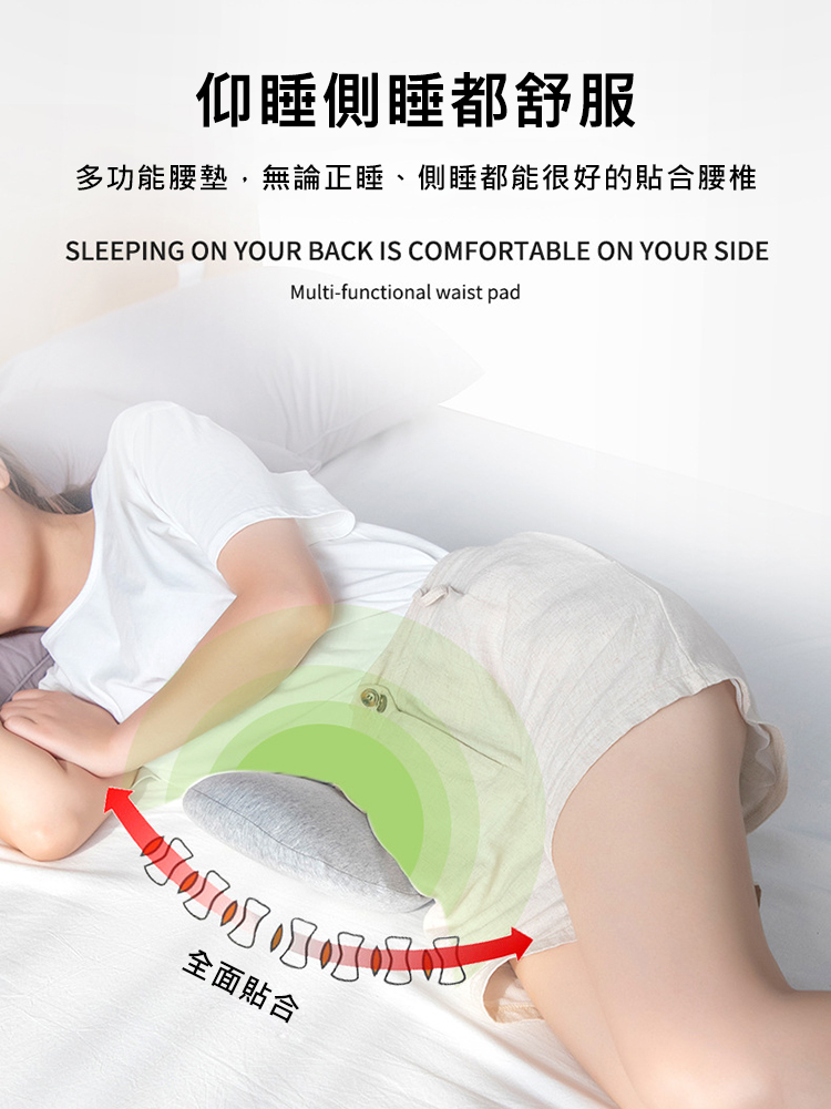 記憶舒眠包覆式護腰枕(骨盆枕/腰靠/腰墊/腰椎/尾椎)