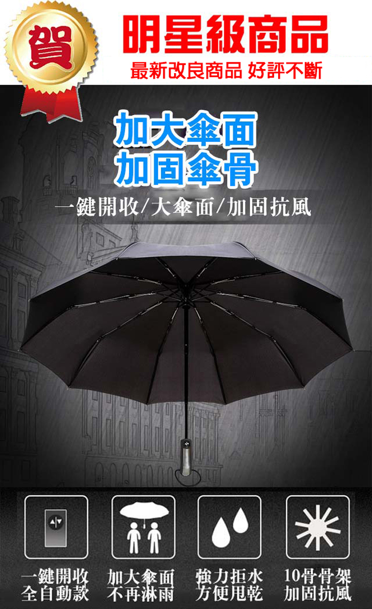       全自動十骨超大防風兩用折疊傘/8入(CS-UB02)