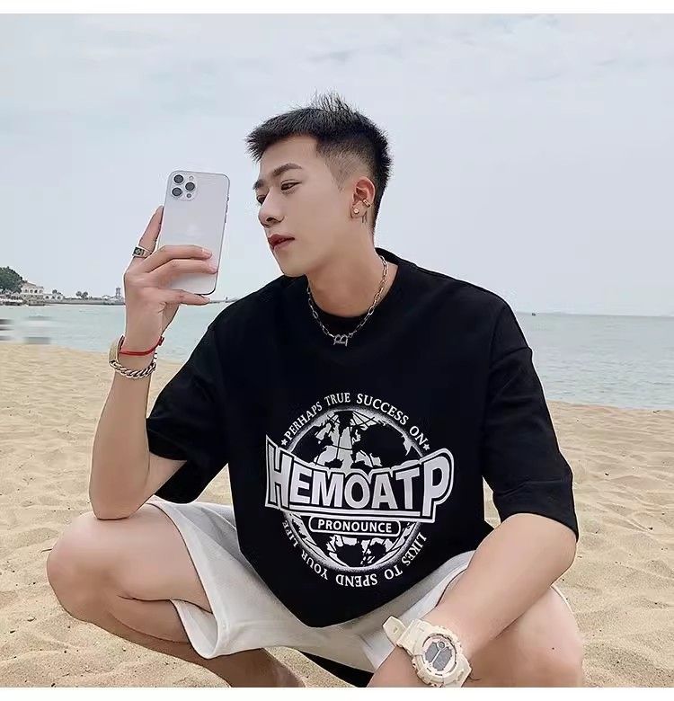 美式復古純棉男短袖T恤雅痞上衣