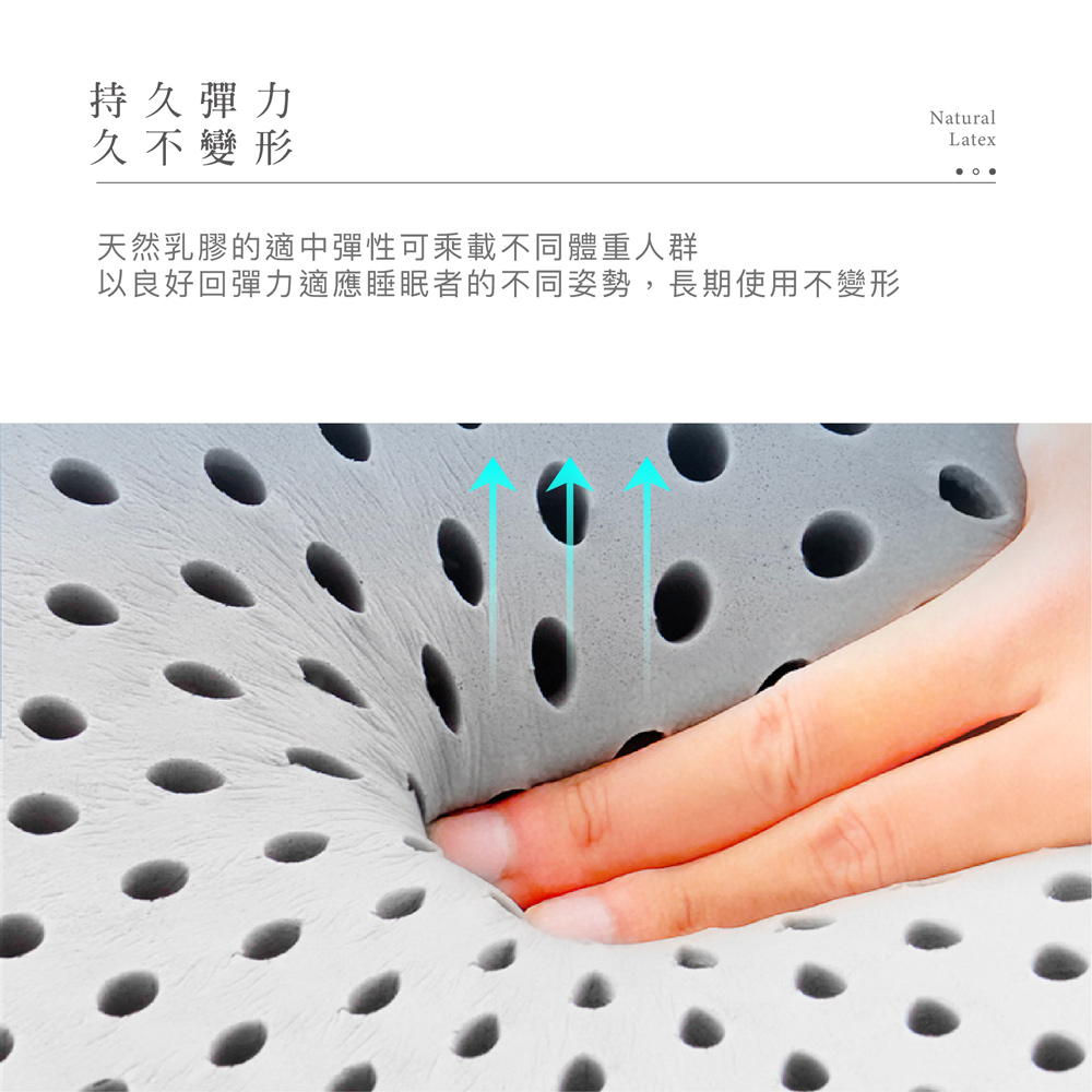 【BEST】石墨稀泰國天然乳膠枕 送3M枕套 人體工學護頸枕 顆粒按摩枕