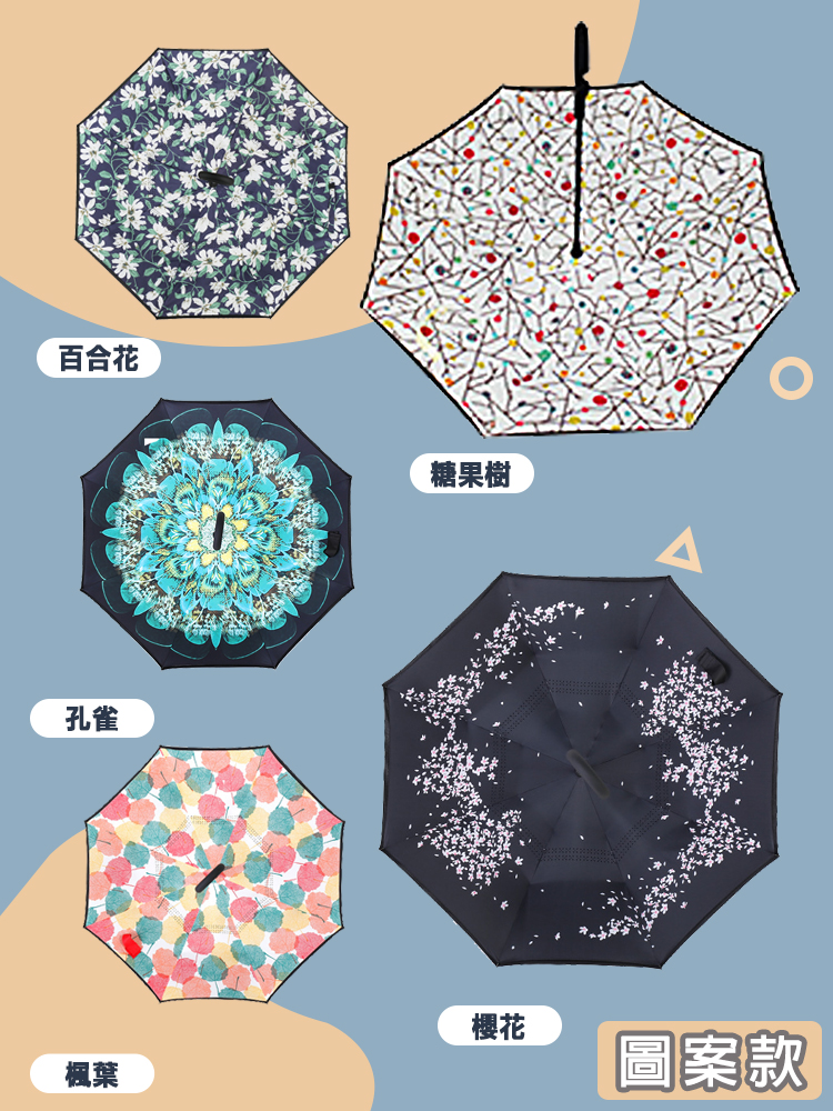 雙層反向C型晴雨傘