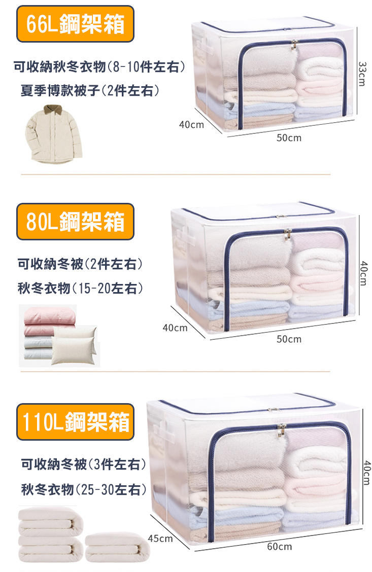       特大透明棉被衣物收納箱(XL號110L款 4入組)
