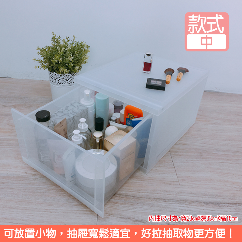 【開學季】台灣製無印專利系統式可堆疊收納箱(3尺吋抽屜款)