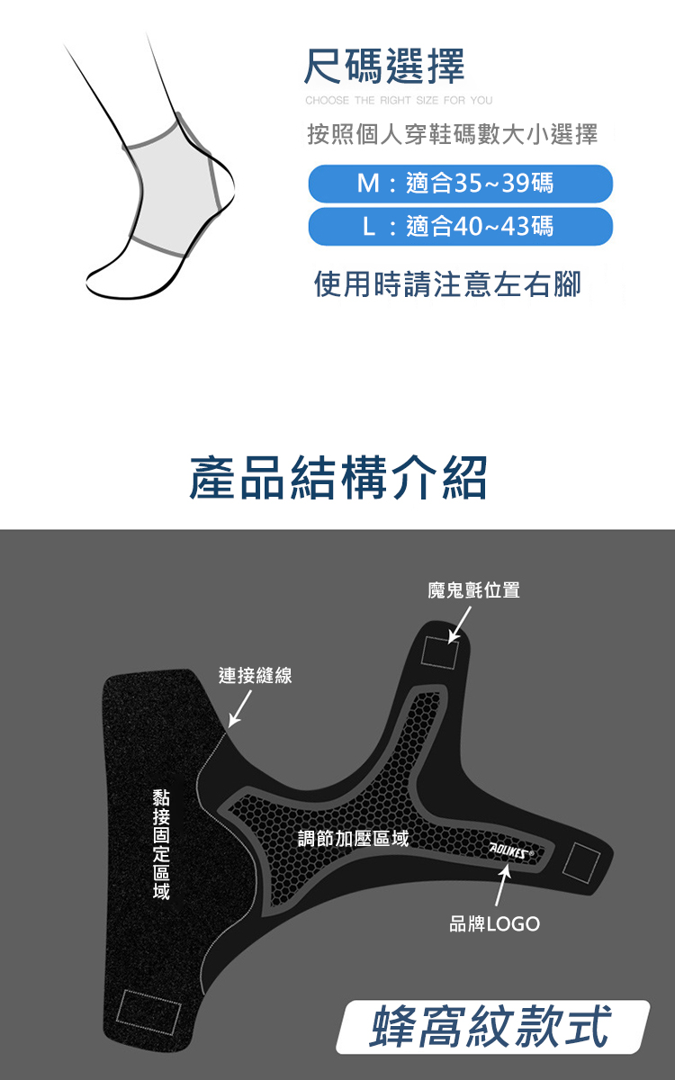 【AOLIKES】超薄透氣加壓腳踝固定套
