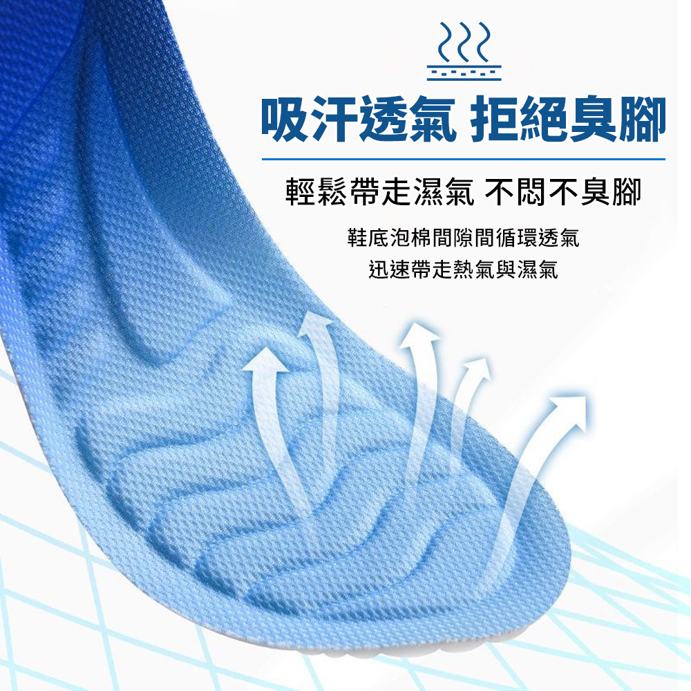 4D減震軟雲感透氣鞋墊 吸濕透氣 足弓支撐 (25-28CM)