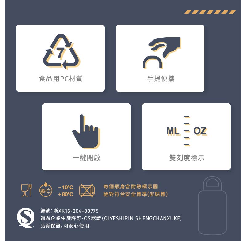 【阿莎&布魯】大容量彈蓋吸管水壺2000ml