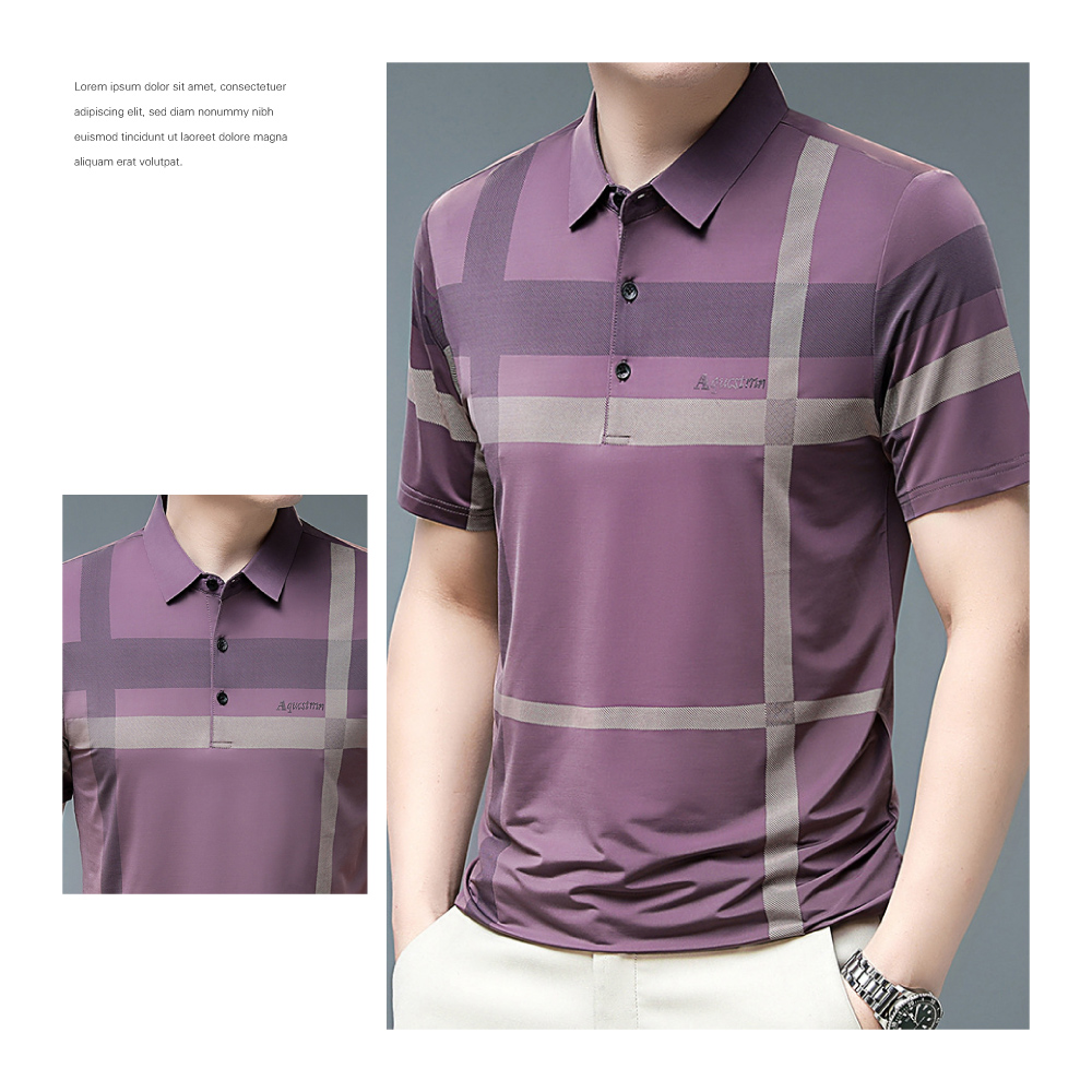 紳士線條冰絲透氣商務POLO衫-5色可選 XL-3XL 