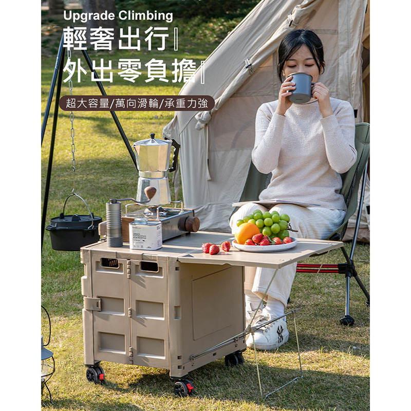 【AOTTO】升級款折疊萬向輪收納桌板購物車 手拉車 推車 買菜車 AC-235