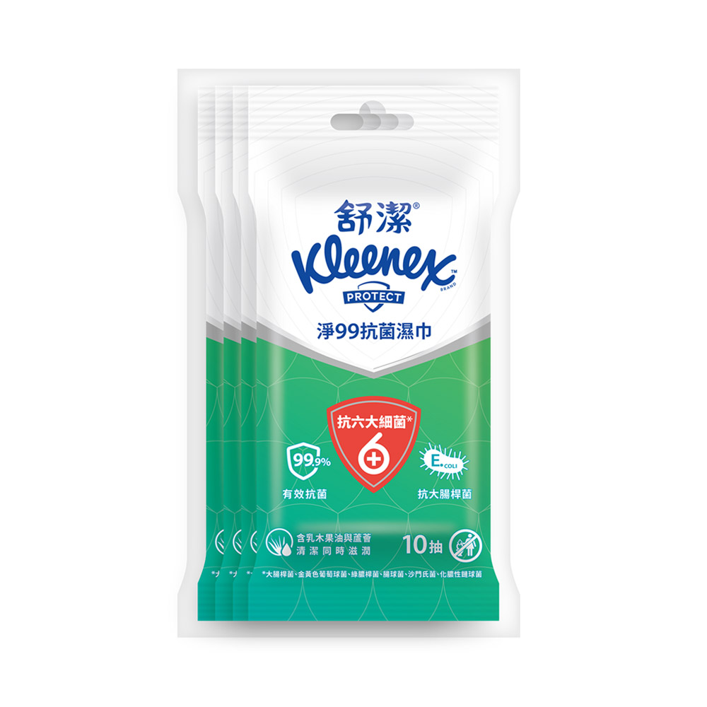 【Kleenex 舒潔】淨99抗菌濕巾 10抽x60包/箱