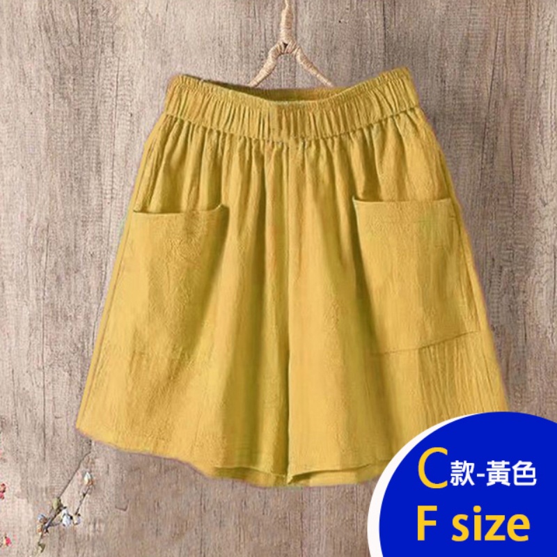 韓國製造型百搭寬鬆透氣亞麻褲 棉麻褲 多款任選 鬆緊腰設計 休閒褲 短褲