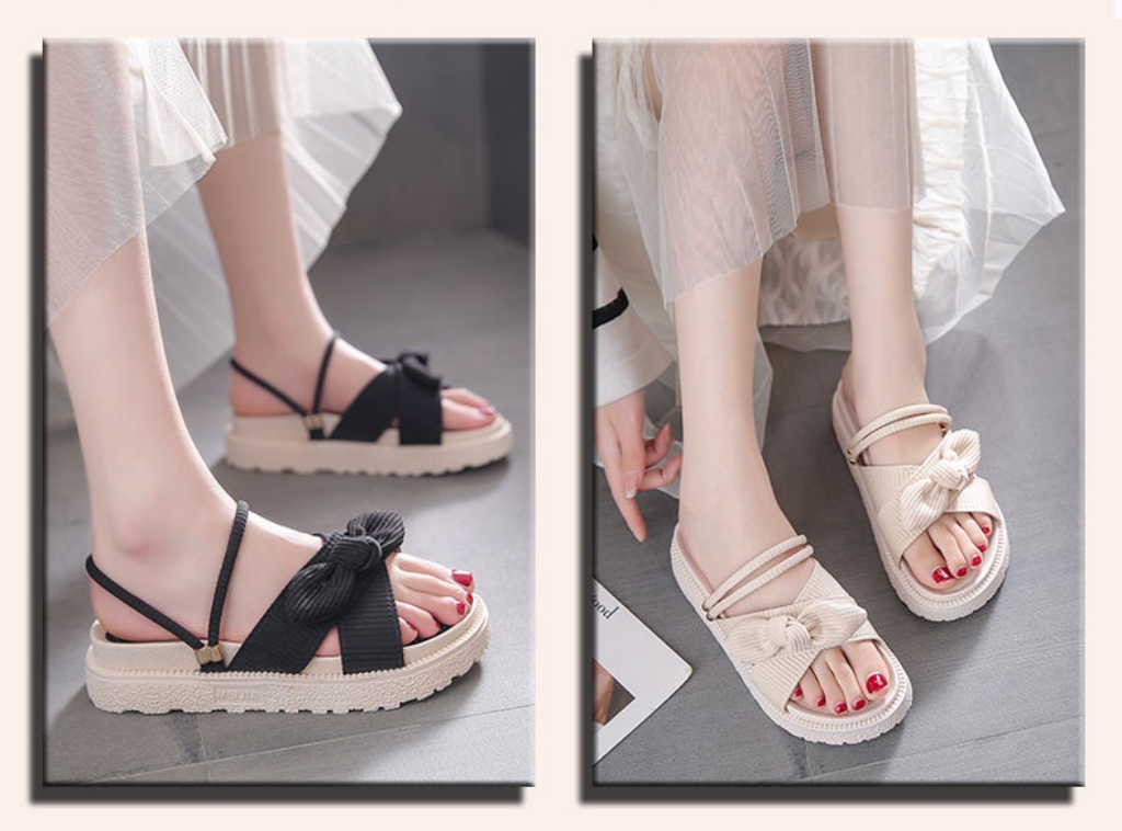 韓系透氣舒適軟底百搭兩穿涼鞋拖鞋 多款可選