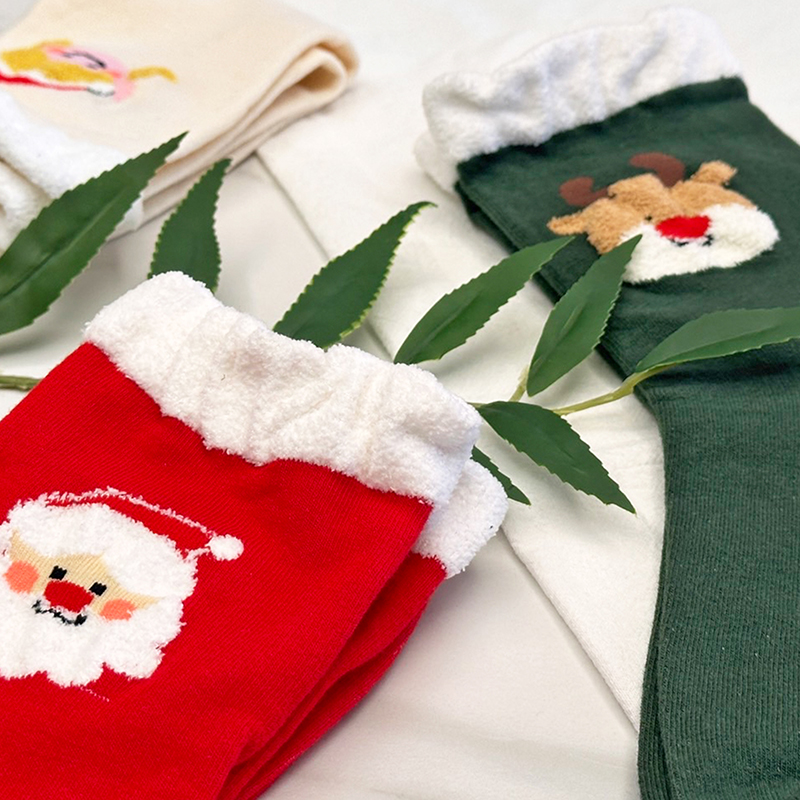 【凱美棉業】MIT台灣製 純棉單色刺繡聖誕襪 棉襪子 耶誕襪 聖誕禮物