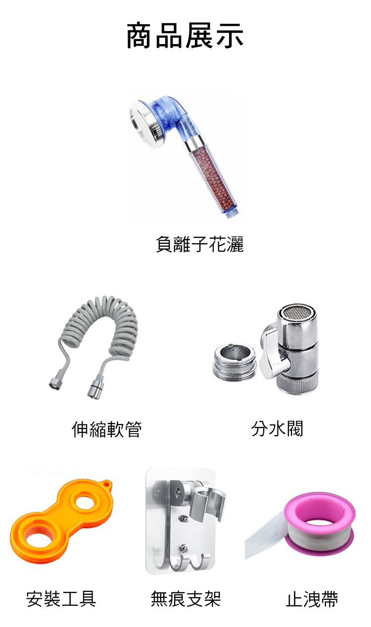 水龍頭外接花灑超值組(洗頭神器/負離子蓮蓬頭)