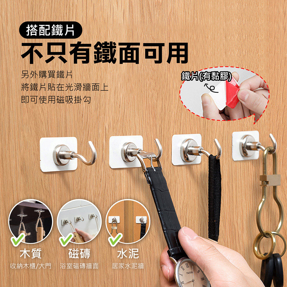 強力磁吸掛勾 環形 高承重力 (多尺寸任選)
