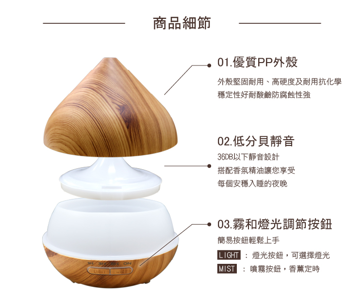 LM尖頭大容量香薰機 贈10ml精油