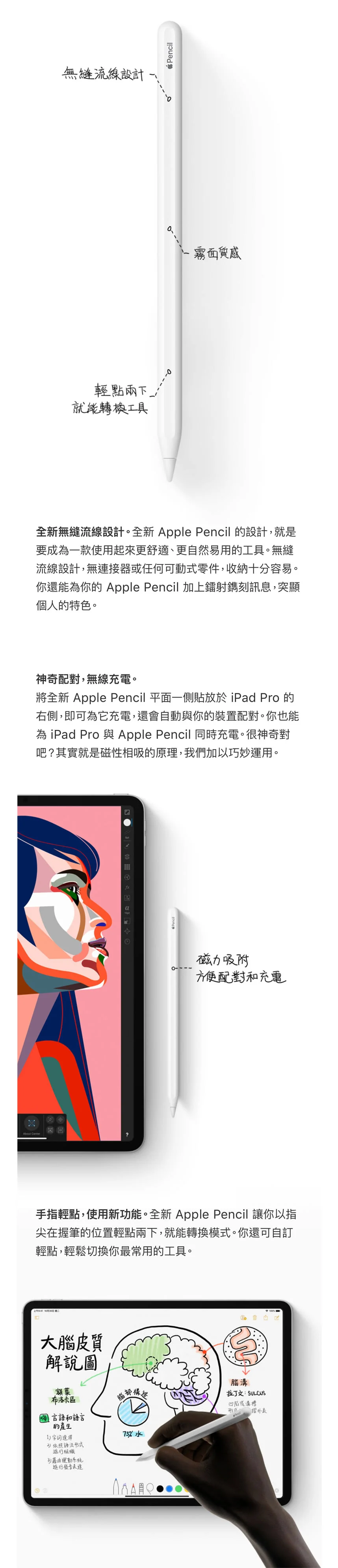 (福利品)【Apple 蘋果】第二代Apple Pencil