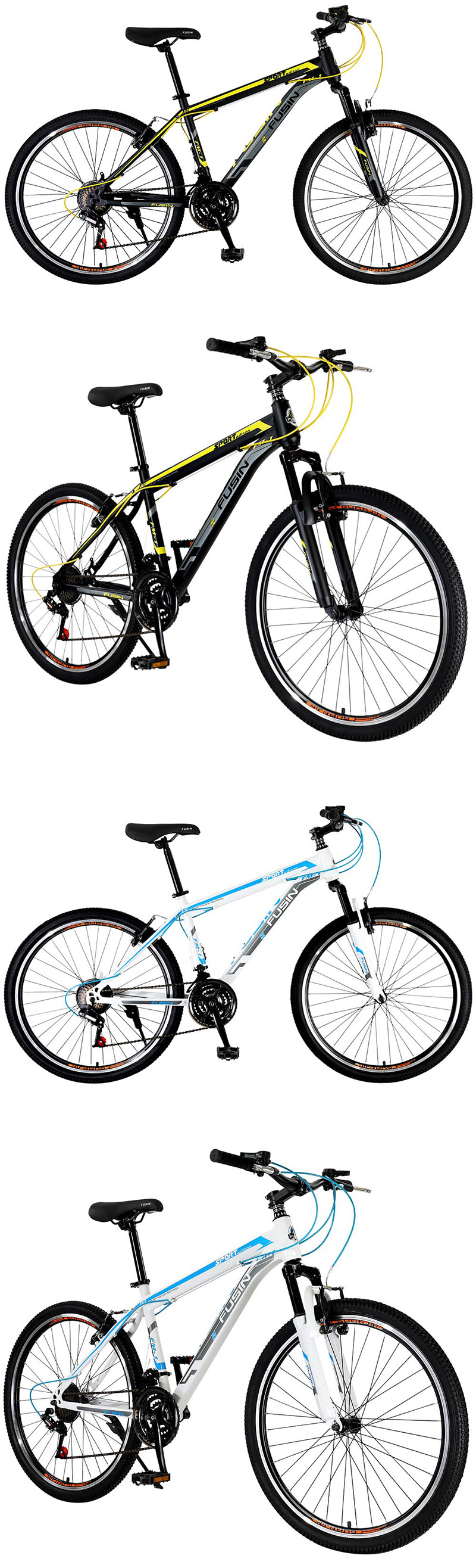 【FUSIN】 26吋高碳鋼V夾搭配無定位21速登山車FM-1/腳踏車/變速車