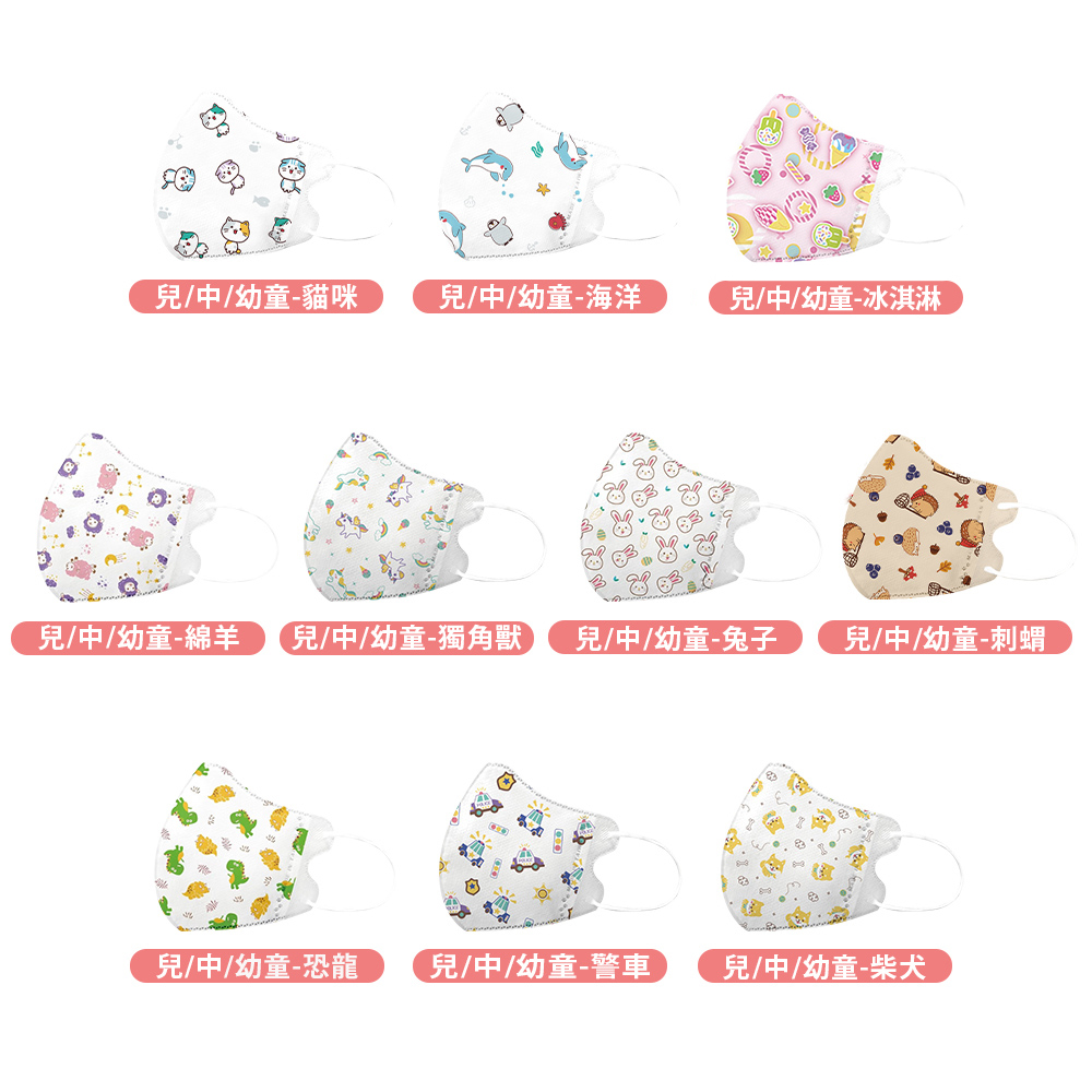 【興安】3D立體大人兒童醫療口罩 50片/盒(幼童/中童/兒童/成人/成人加大)