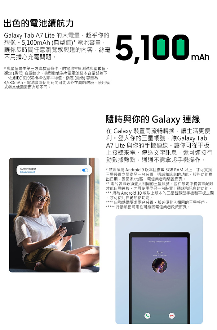       【SAMSUNG 三星】Galaxy Tab A7 Lite 4/