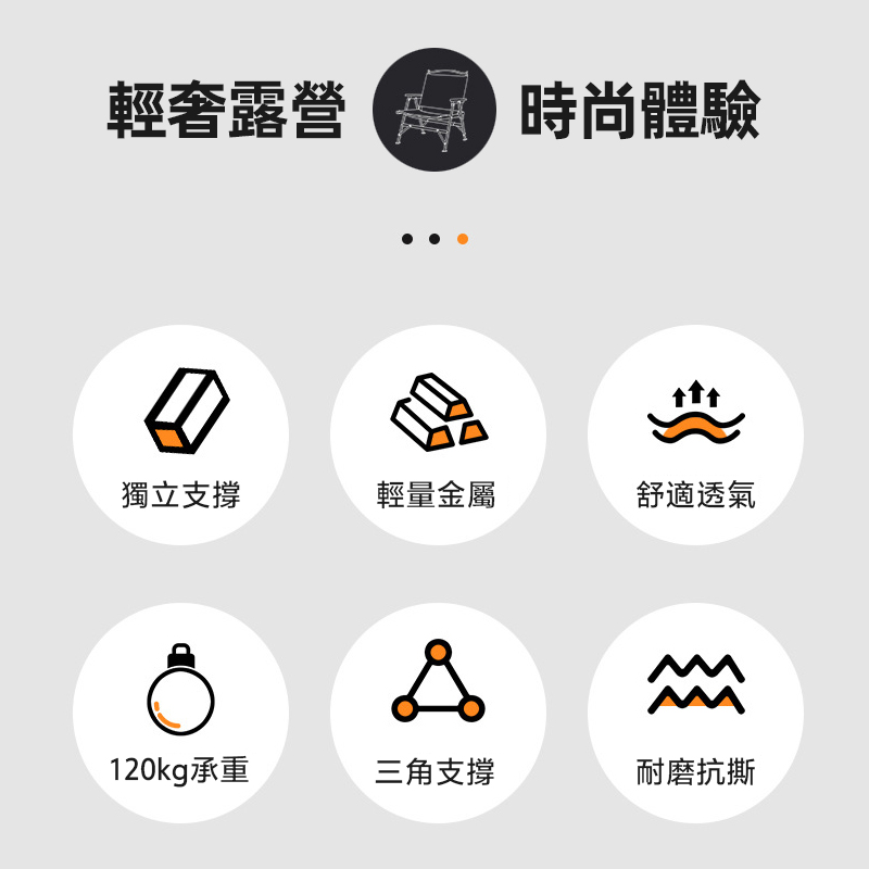 三代可拆裝加粗折疊克米特椅 露營椅 摺疊椅 導演椅 贈收納袋