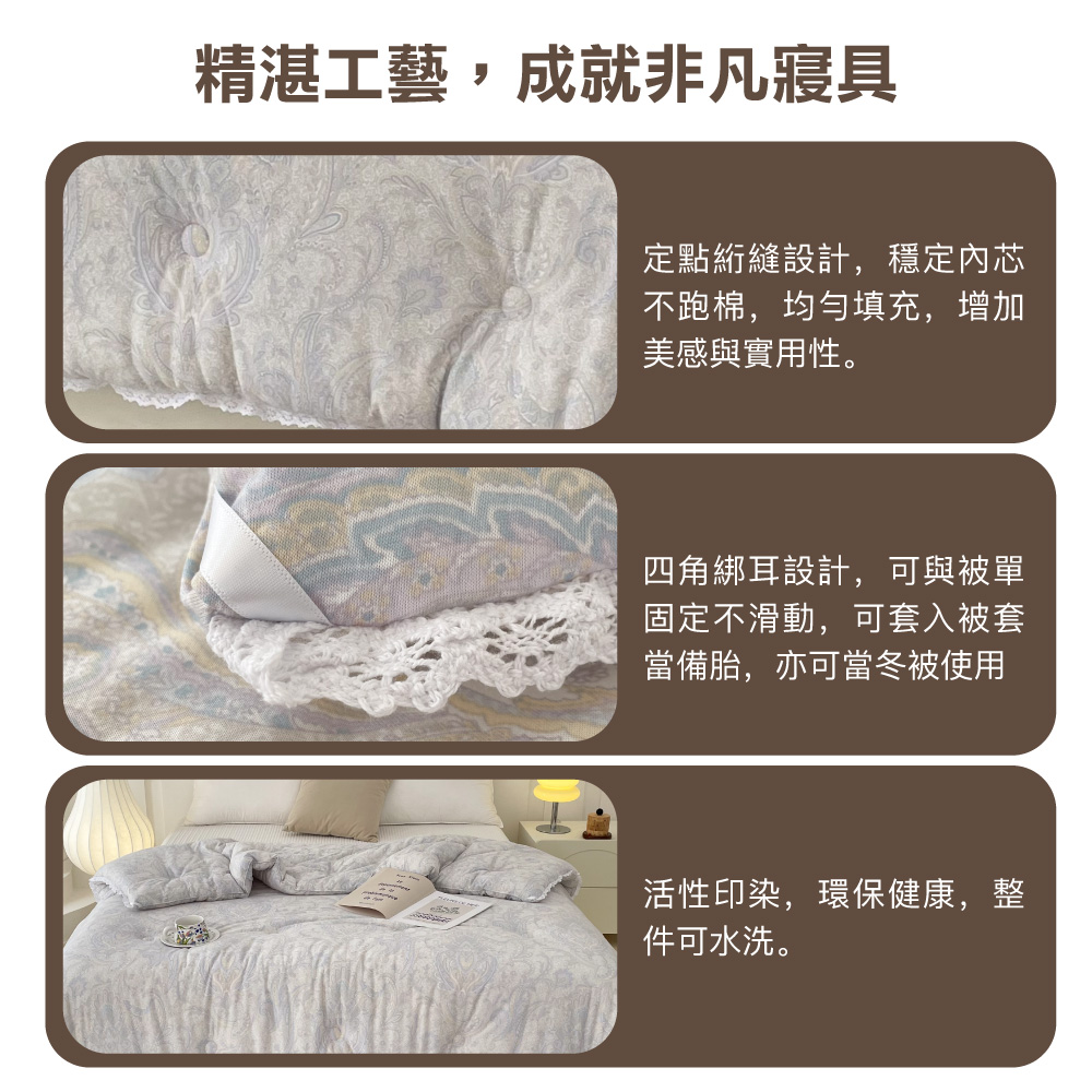 【BEST】韓國熱銷韓系針織泡芙雙人棉被 可水洗 氣質蕾絲 冬被 被子 厚被