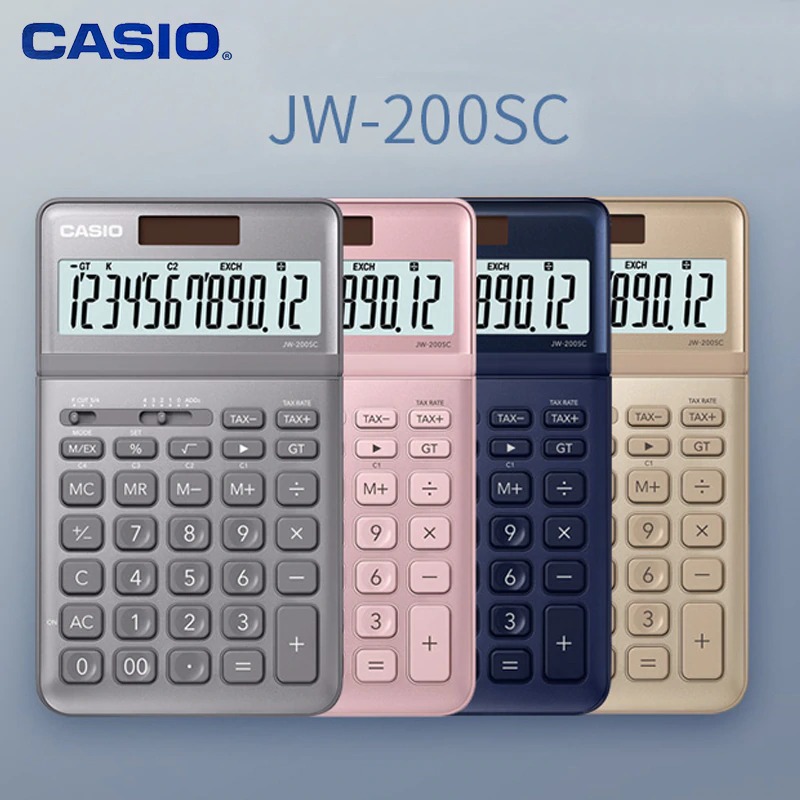 【CASIO卡西歐】12位數時尚系列計算機 太陽能電池兩用 (JW-200SC)