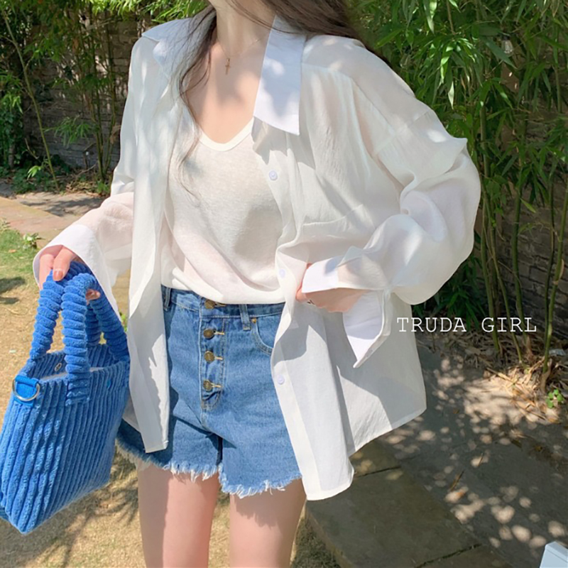 韓系清新透氣輕薄襯衫背心兩件式套裝 9色 春夏百搭款