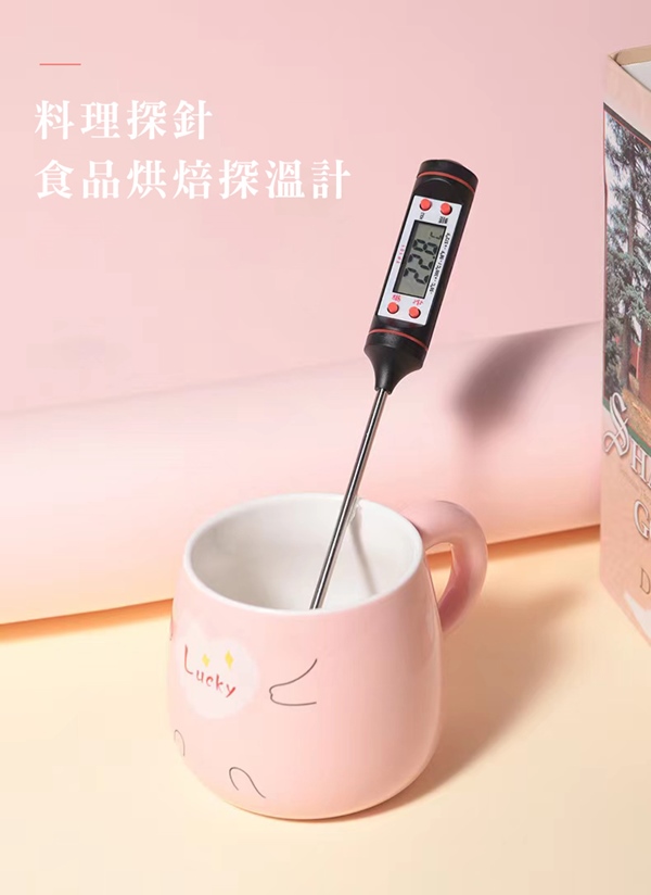       【Canko康扣】BBQ烤肉/奶瓶/料理烘焙探針電子溫度計
