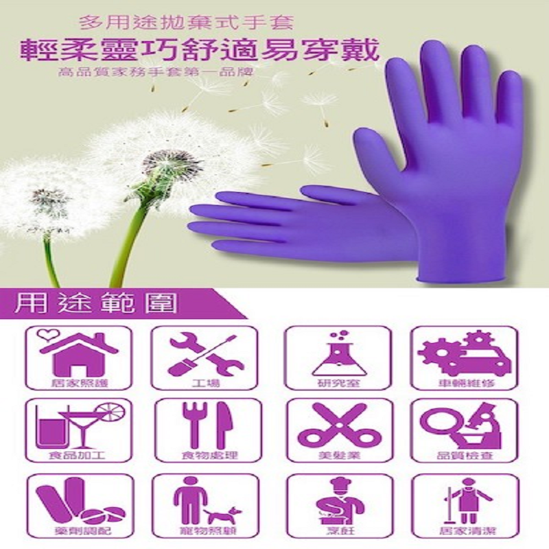 【手博士】人造合成乳膠手套100入(NBR手套/清潔手套)