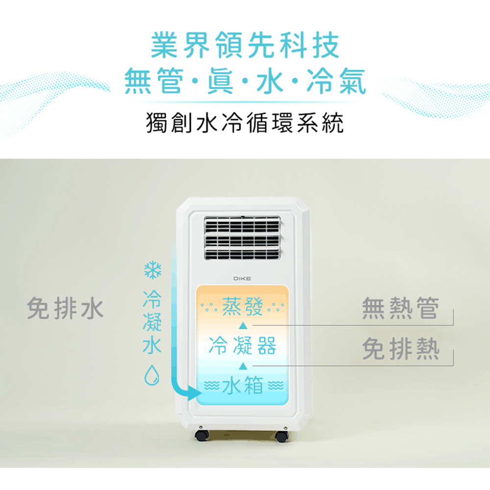 (冷暖超值組)【DIKE】移動式水冷氣+【PHILIPS飛利浦】迷你暖手寶電暖器