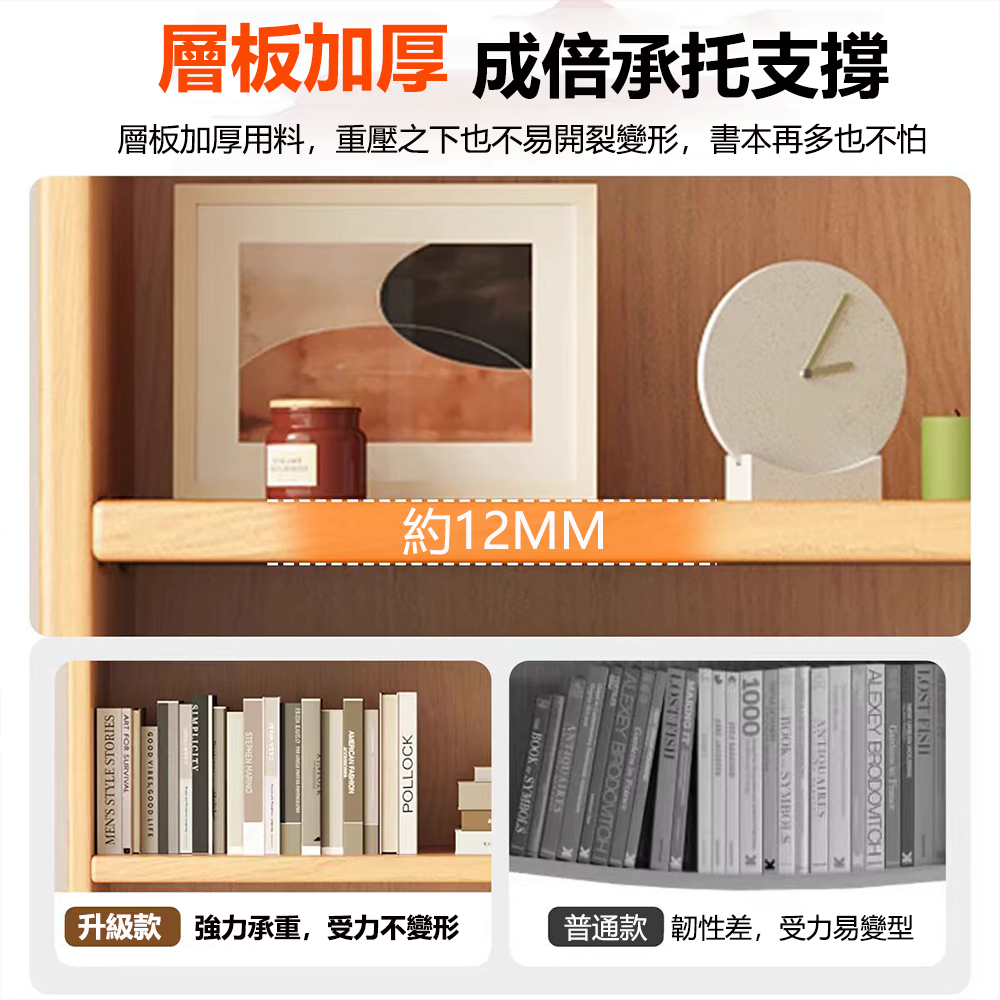 【E家工廠】多層大容量收納櫃 書櫃 書架 櫥櫃 展示櫃 455-KC（原木色）