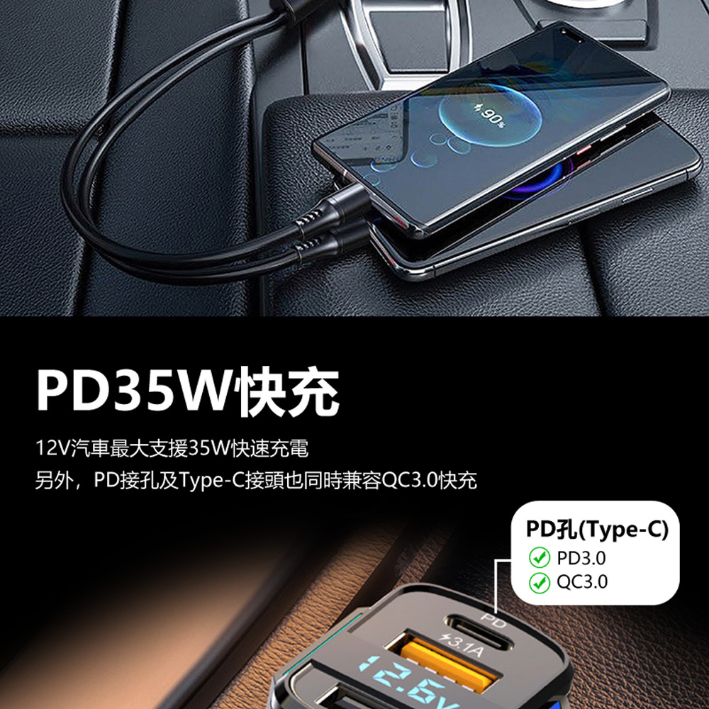PD35W雙USB孔車用充電頭