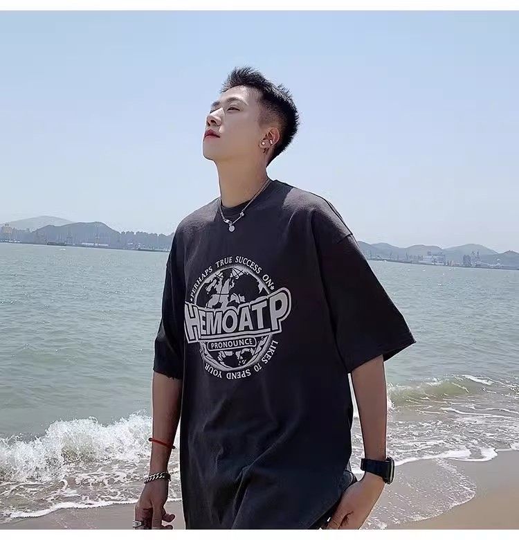 美式復古純棉男短袖T恤雅痞上衣