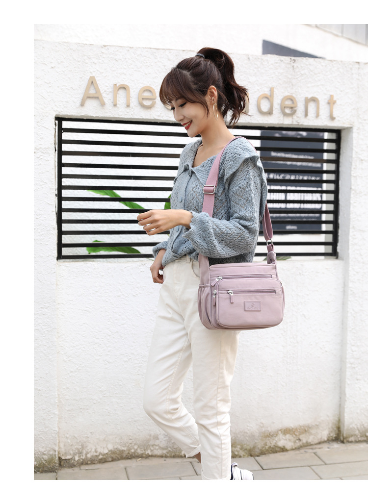 日系大容量輕量防潑水多格層耐磨水餃包 斜背包 肩背包 旅行包 6色可選