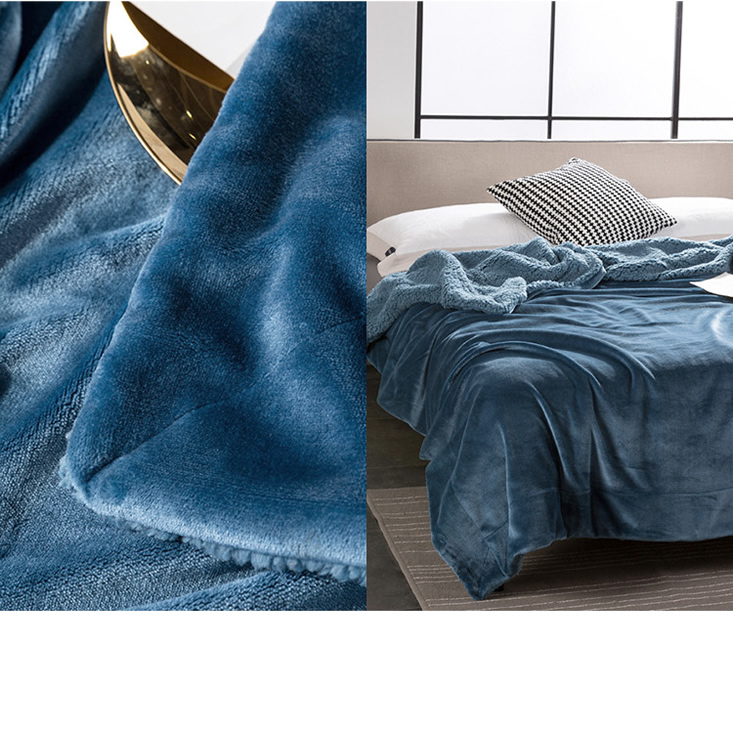 抗靜電加厚雙層法蘭絨x羊羔絨毯被