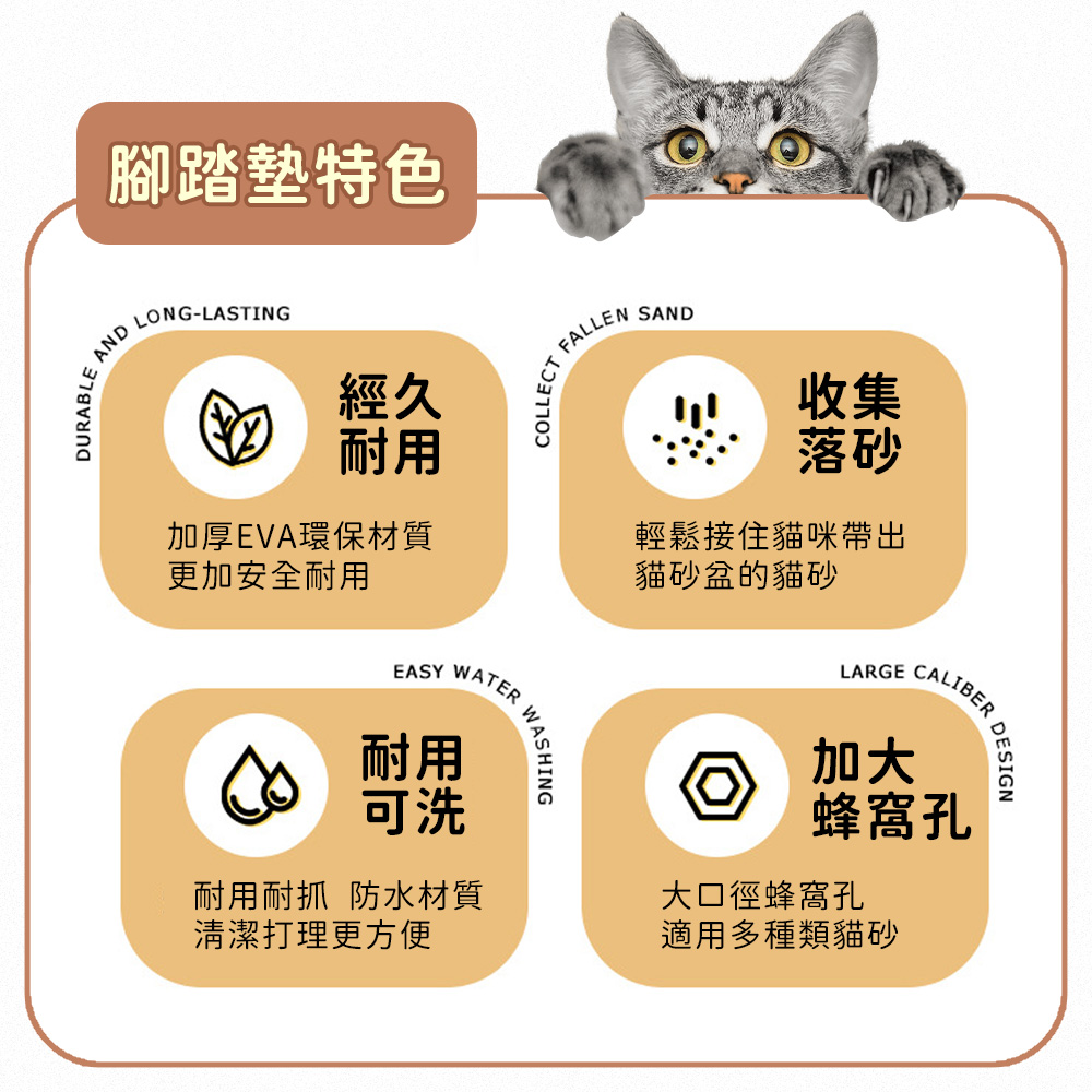 雙層漏網防濺砂貓砂墊 (45x60cm)