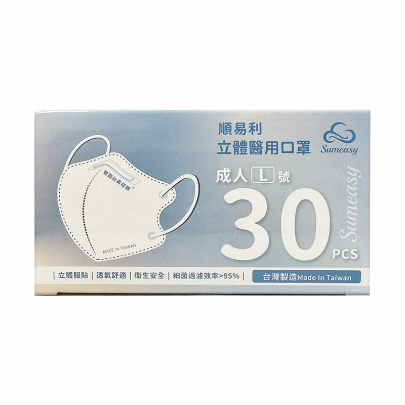 【順易利】成人立體醫療口罩 熱賣四層 (2色任選)