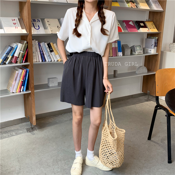 11色絕美版型西裝領寬鬆短袖襯衫 多色任選 修身百搭