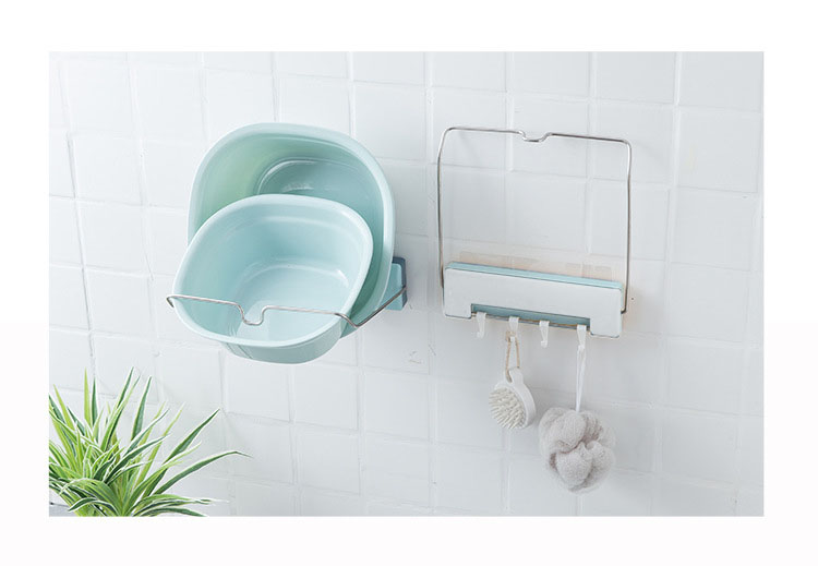 壁掛不鏽鋼折疊臉盆掛架 臉盆收納架 水盆收納