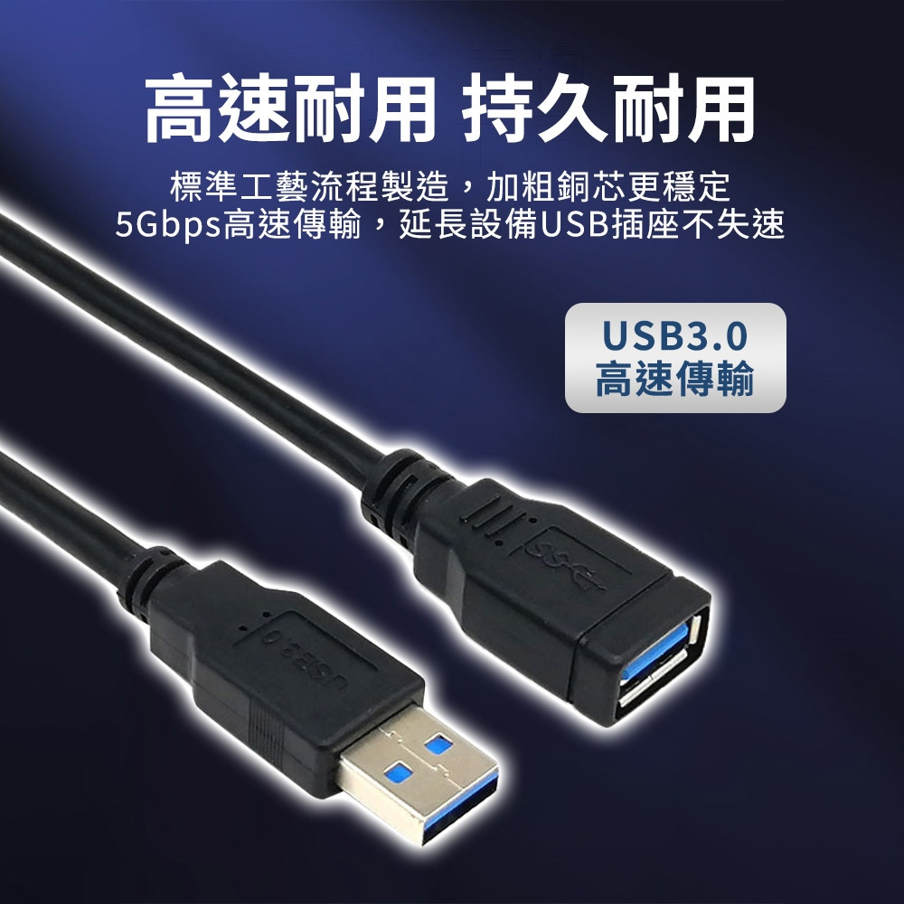USB 3.0 高速延長線(0.5M/1M/2M/3M/5M)