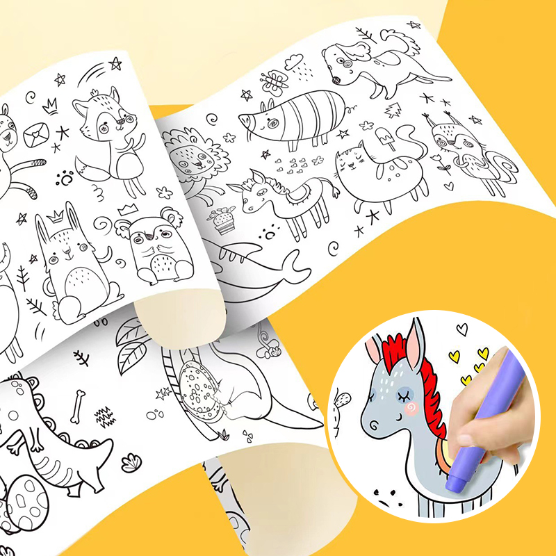 300公分超長塗鴉畫捲(六款任選) 美術繪紙 塗鴉紙 塗色本 畫畫紙