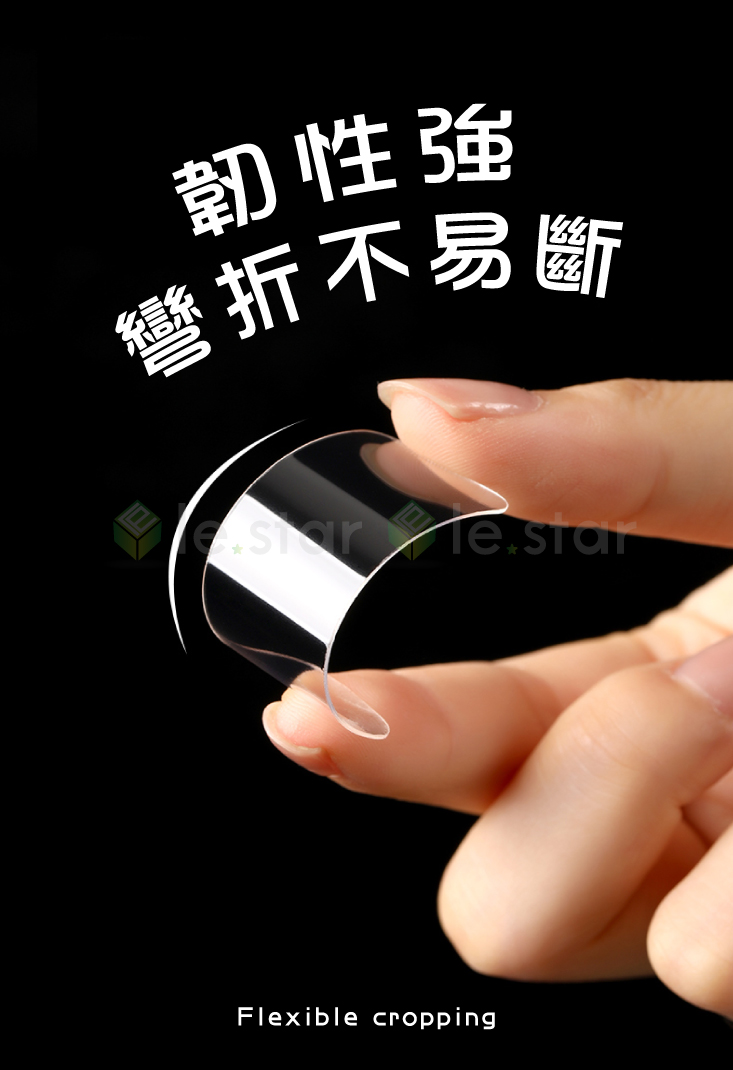 【FaSoLa】多用途透明易撕無痕雙面膠貼60片 