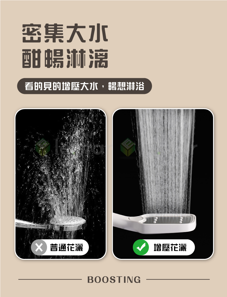 【FaSoLa】多段式增壓過濾蓮蓬頭 花灑加壓蓮蓬頭