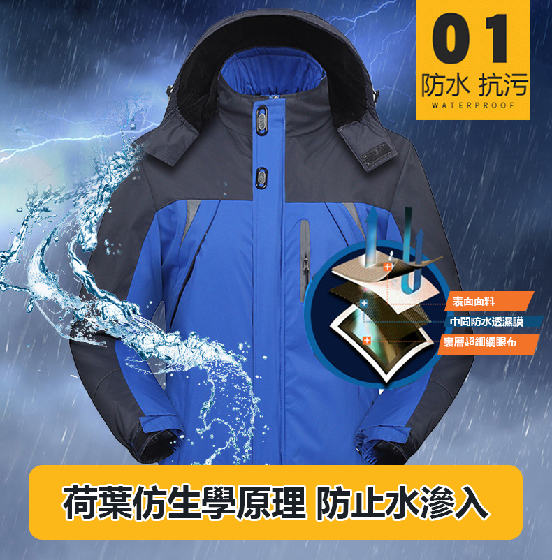 加厚加絨保暖防風衝鋒外套 L-5XL 禦寒保暖 大尺碼 保暖外套