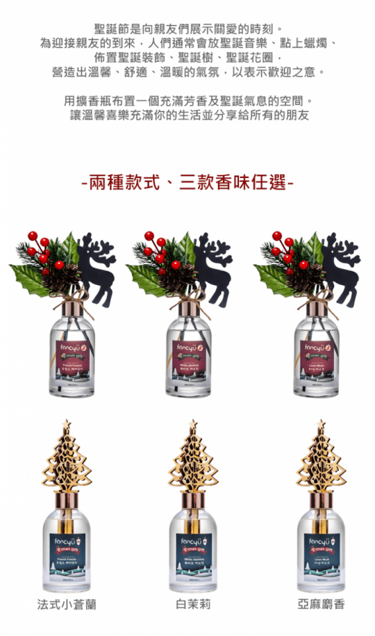 【韓國 FANCY U】聖誕節擴香瓶200ml共6款任選