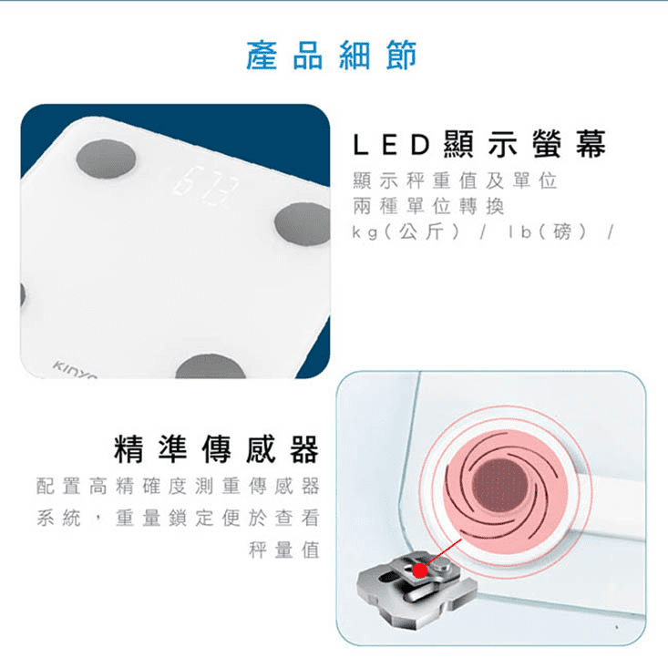 【KINYO】健康管家藍牙體重計(DS-6591)體重機/智慧操控/儲存8位資料