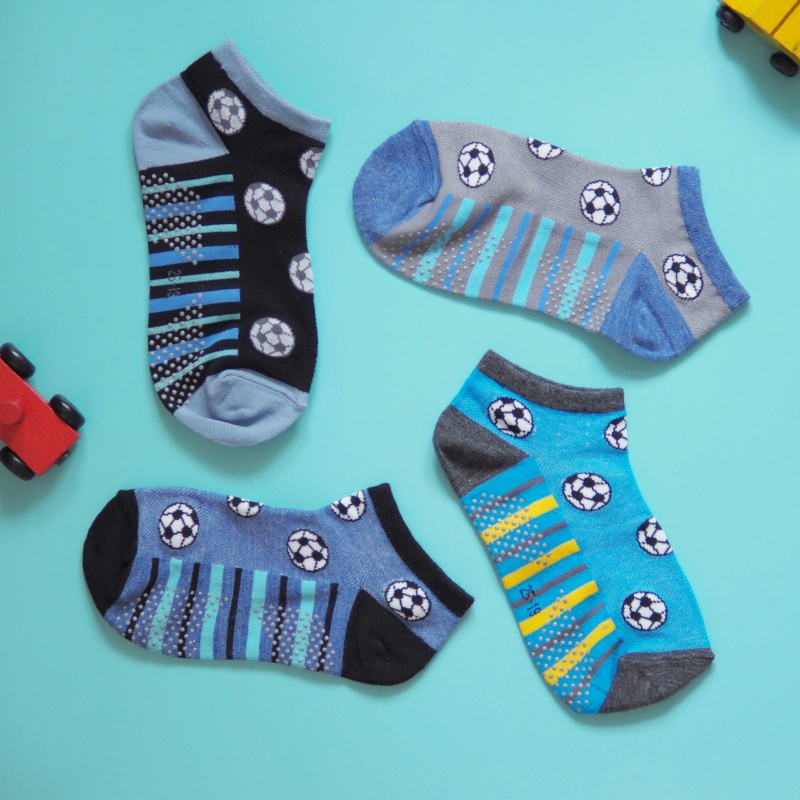 【凱美棉業】MIT台灣製 精梳棉兒童止滑短襪 足球造型款 13-16cm