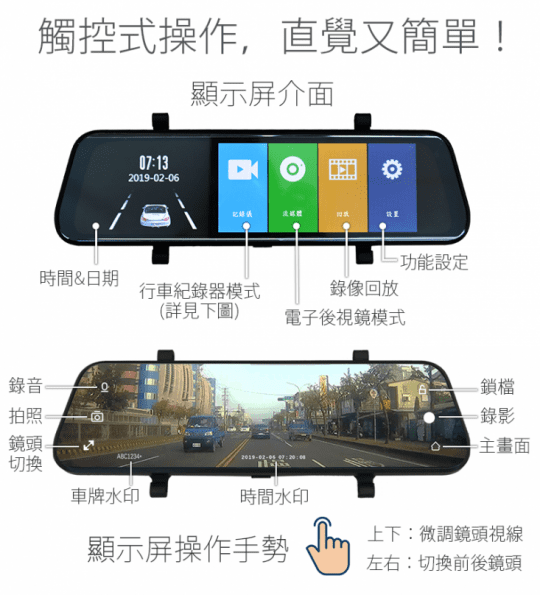 觸控式流媒體行車紀錄器