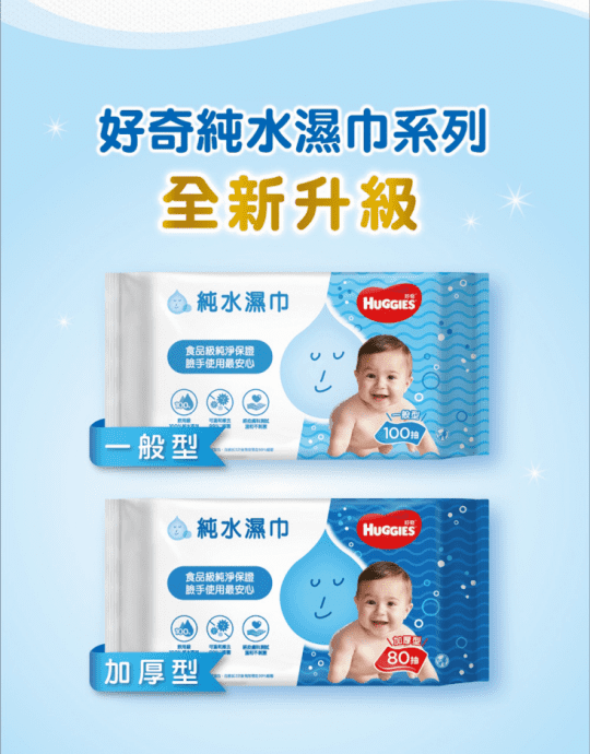【好奇】純水嬰兒濕巾加厚型80抽20包